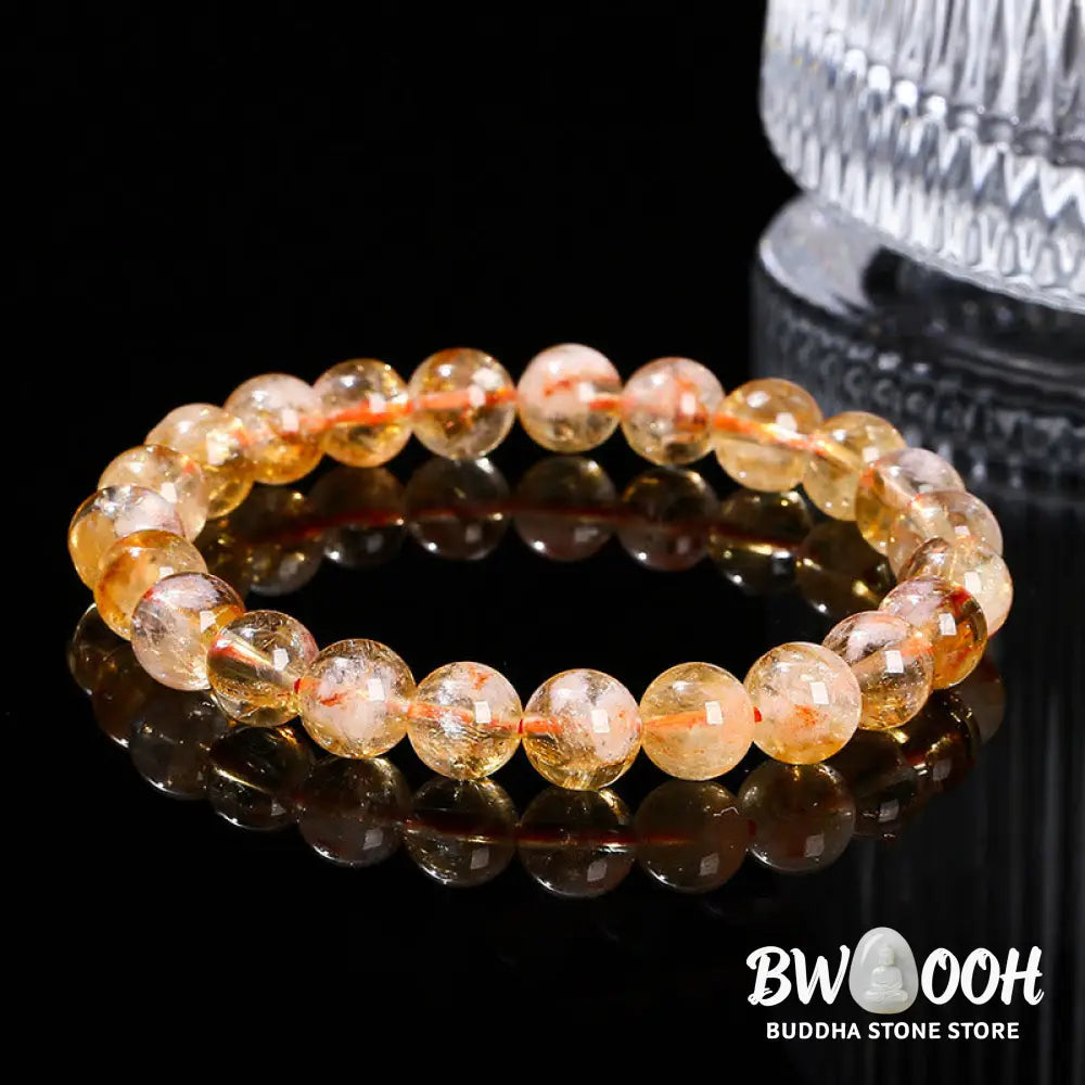 Buddha Stones Natural Citrine Snowflake Crystal Prosperity Bracelet - BWOOOH - Bracelet