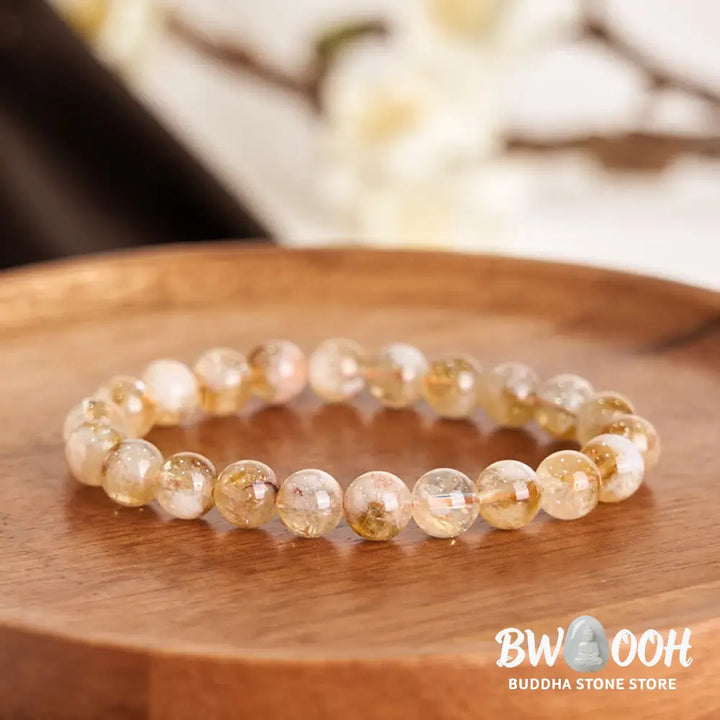 Buddha Stones Natural Citrine Snowflake Crystal Prosperity Bracelet - BWOOOH - Bracelet