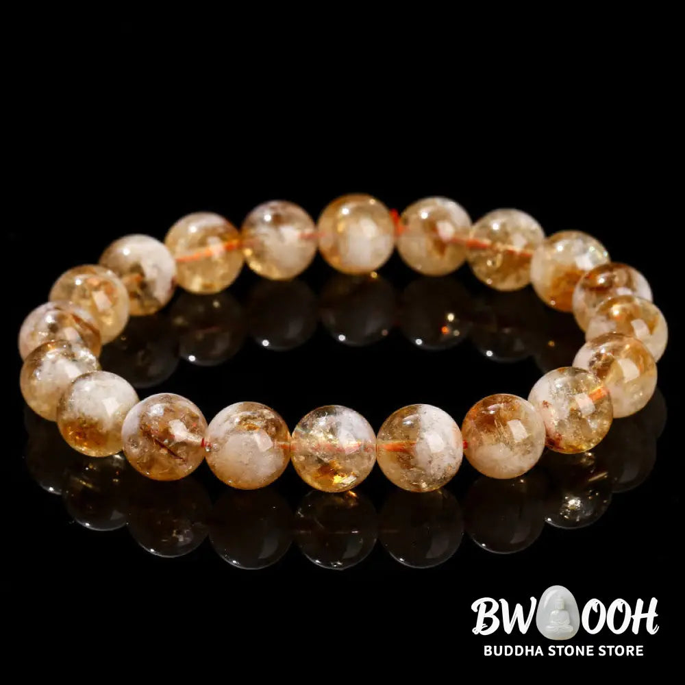 Buddha Stones Natural Citrine Snowflake Crystal Prosperity Bracelet - BWOOOH - Bracelet