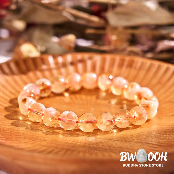 Buddha Stones Natural Citrine Snowflake Crystal Prosperity Bracelet - BWOOOH - Bracelet