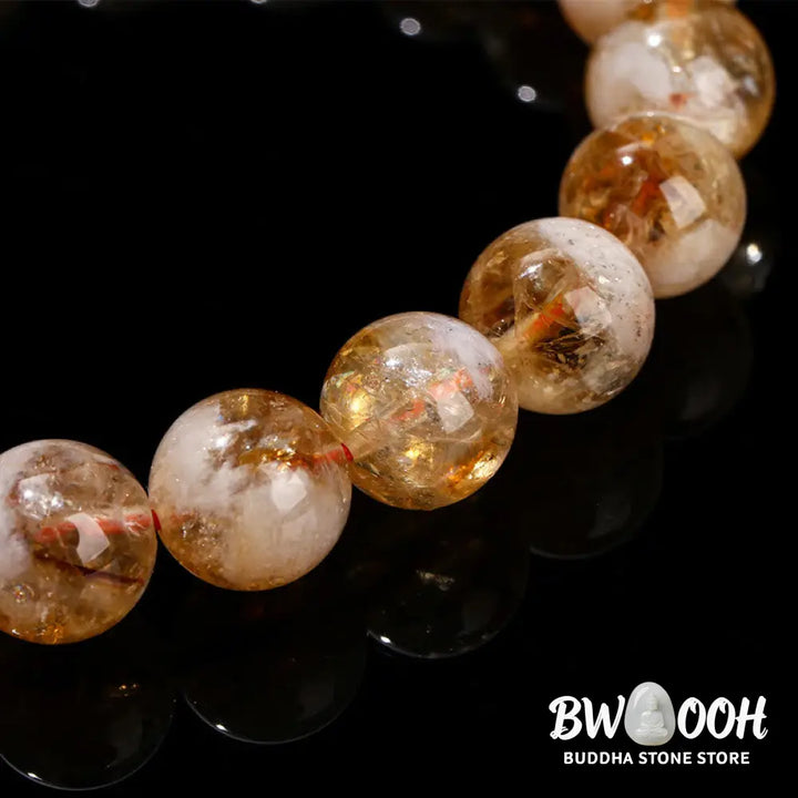 Buddha Stones Natural Citrine Snowflake Crystal Prosperity Bracelet - BWOOOH - Bracelet