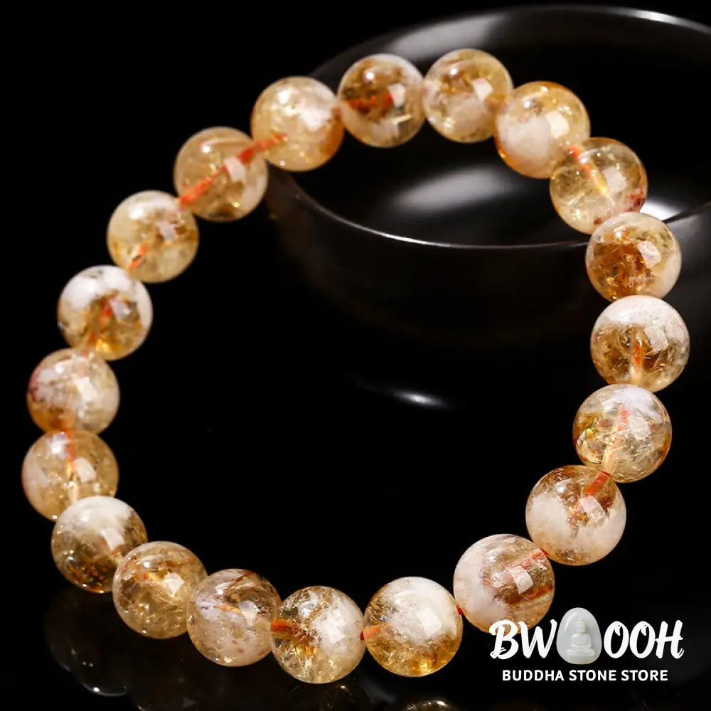 Buddha Stones Natural Citrine Snowflake Crystal Prosperity Bracelet - BWOOOH - Bracelet