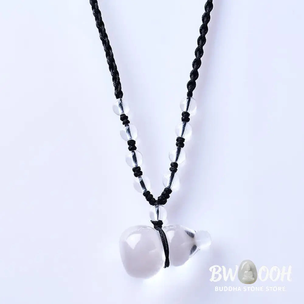 Buddha Stones Natural Clear Quartz Gourd Protection Beads Rope Necklace - BWOOOH - Necklace
