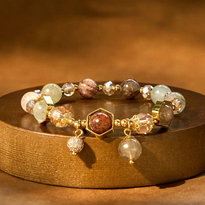BWOOOH Natural Colored Rutilated Quartz Amethyst Protection Bracelet - BWOOOH - Rutilated Quartz (Wrist