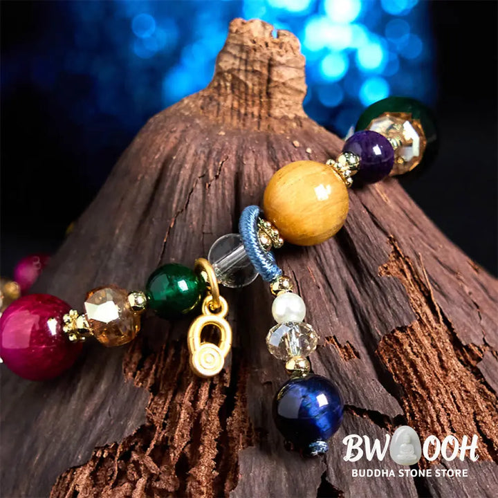 Buddha Stones Natural Colored Tiger Eye Stone Weight Balance Bracelet - BWOOOH - Colored Tiger Eye(Wrist Circumference: