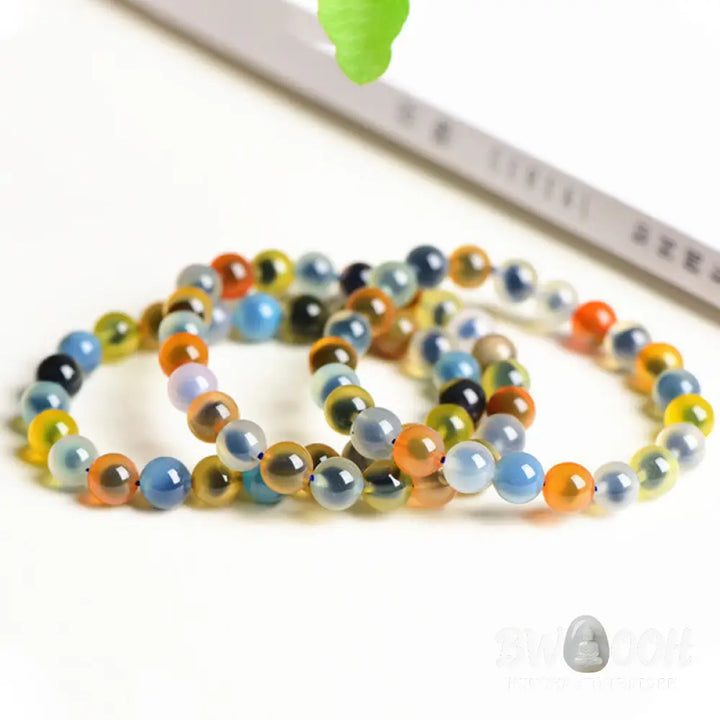 BWOOOH Natural Colorful Candy Agate Harmony Strength Bead Bracelet | spiritual healing bracelet