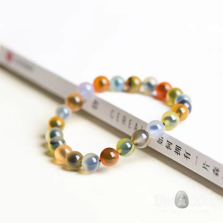 BWOOOH Natural Colorful Candy Agate Harmony Strength Bead Bracelet | spiritual healing bracelet