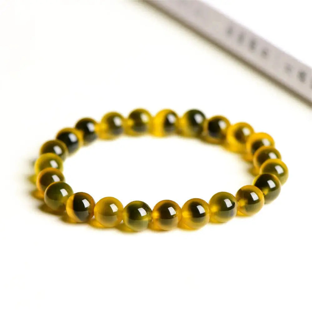 BWOOOH Natural Colorful Candy Agate Harmony Strength Bead Bracelet - Yellow Candy Agate / 8mm(23 Beads)