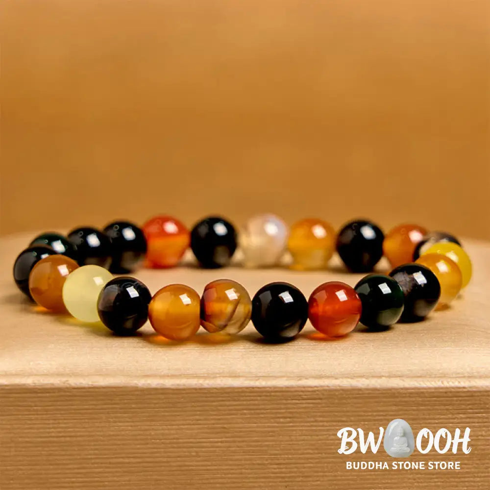 Buddha Stones Natural Colorful Chalcedony Agate Harmony Bracelet - BWOOOH - Bracelet