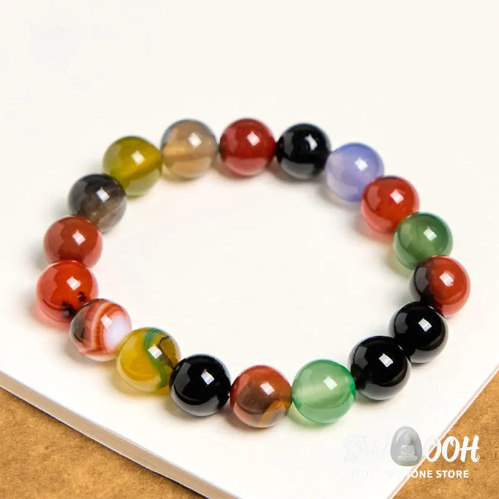 Buddha Stones Natural Colorful Chalcedony Agate Harmony Bracelet - BWOOOH - Bracelet