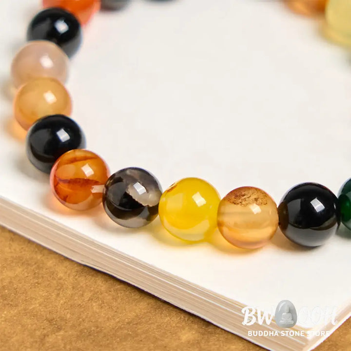 Buddha Stones Natural Colorful Chalcedony Agate Harmony Bracelet - BWOOOH - Bracelet