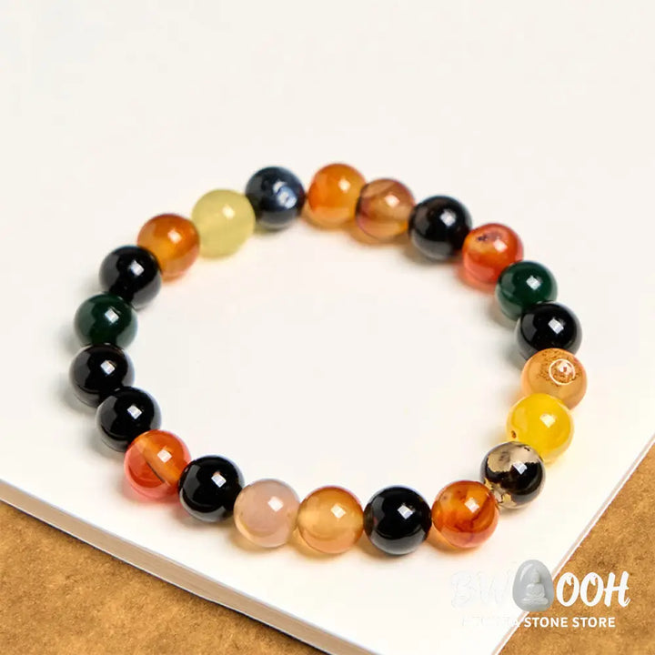Buddha Stones Natural Colorful Chalcedony Agate Harmony Bracelet - BWOOOH - Bracelet