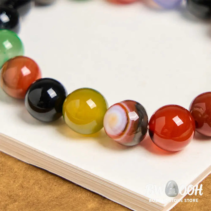 Buddha Stones Natural Colorful Chalcedony Agate Harmony Bracelet - BWOOOH - Bracelet