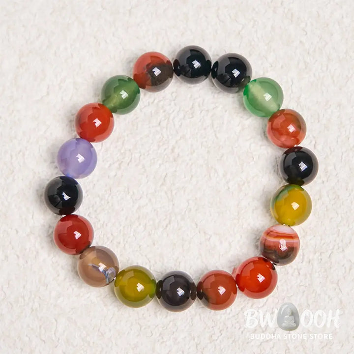 Buddha Stones Natural Colorful Chalcedony Agate Harmony Bracelet - BWOOOH - Bracelet