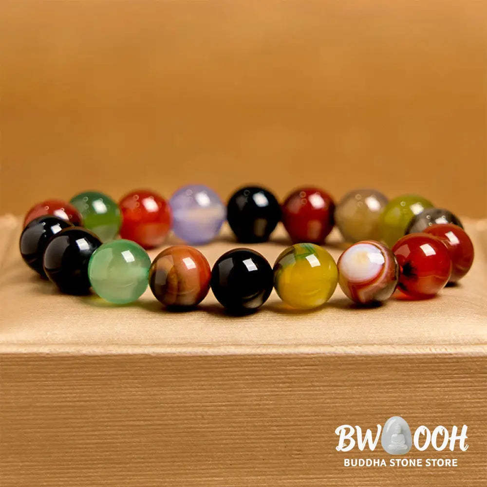Buddha Stones Natural Colorful Chalcedony Agate Harmony Bracelet - BWOOOH - Bracelet