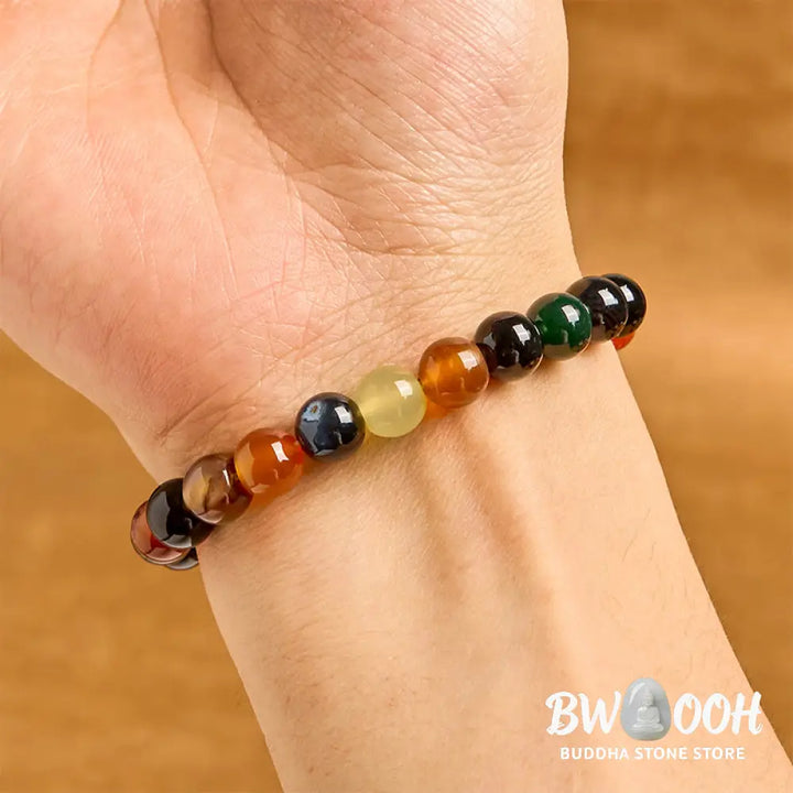 Buddha Stones Natural Colorful Chalcedony Agate Harmony Bracelet - BWOOOH - Bracelet