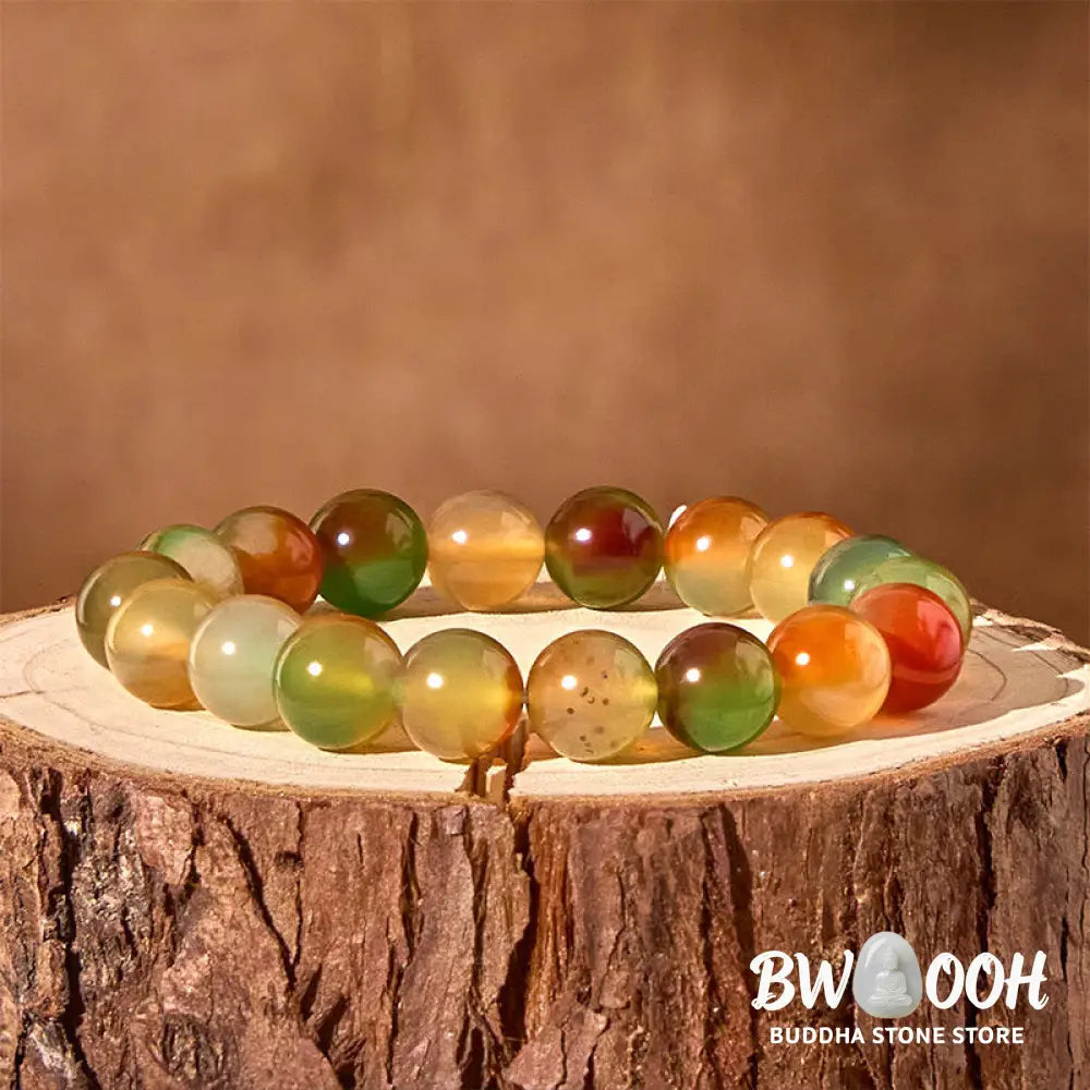 Buddha Stones Natural Colorful Peacock Agate Courage Purify Bracelet - BWOOOH - Bracelet