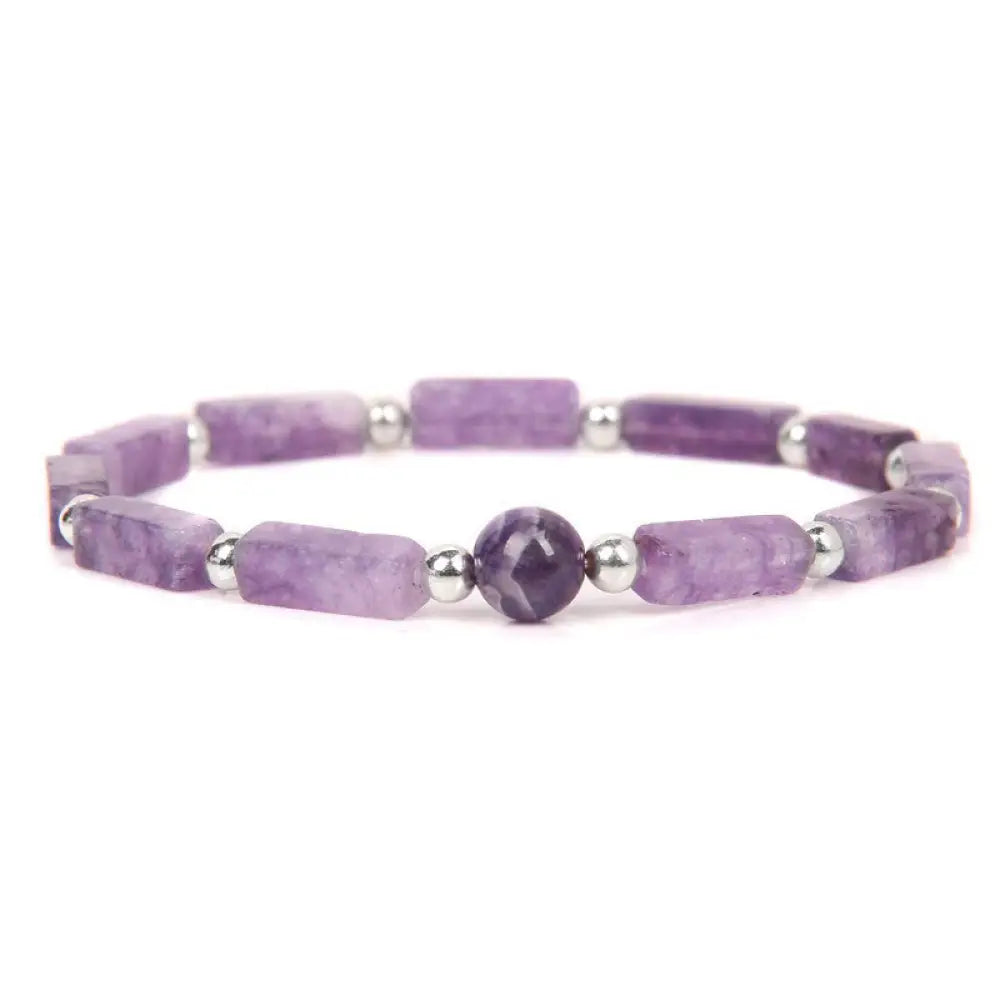 BWOOOH Natural Crystal Amethyst Tiger Eye Spiritual Balance Bracelet - BWOOOH - Amethyst - Bracelet