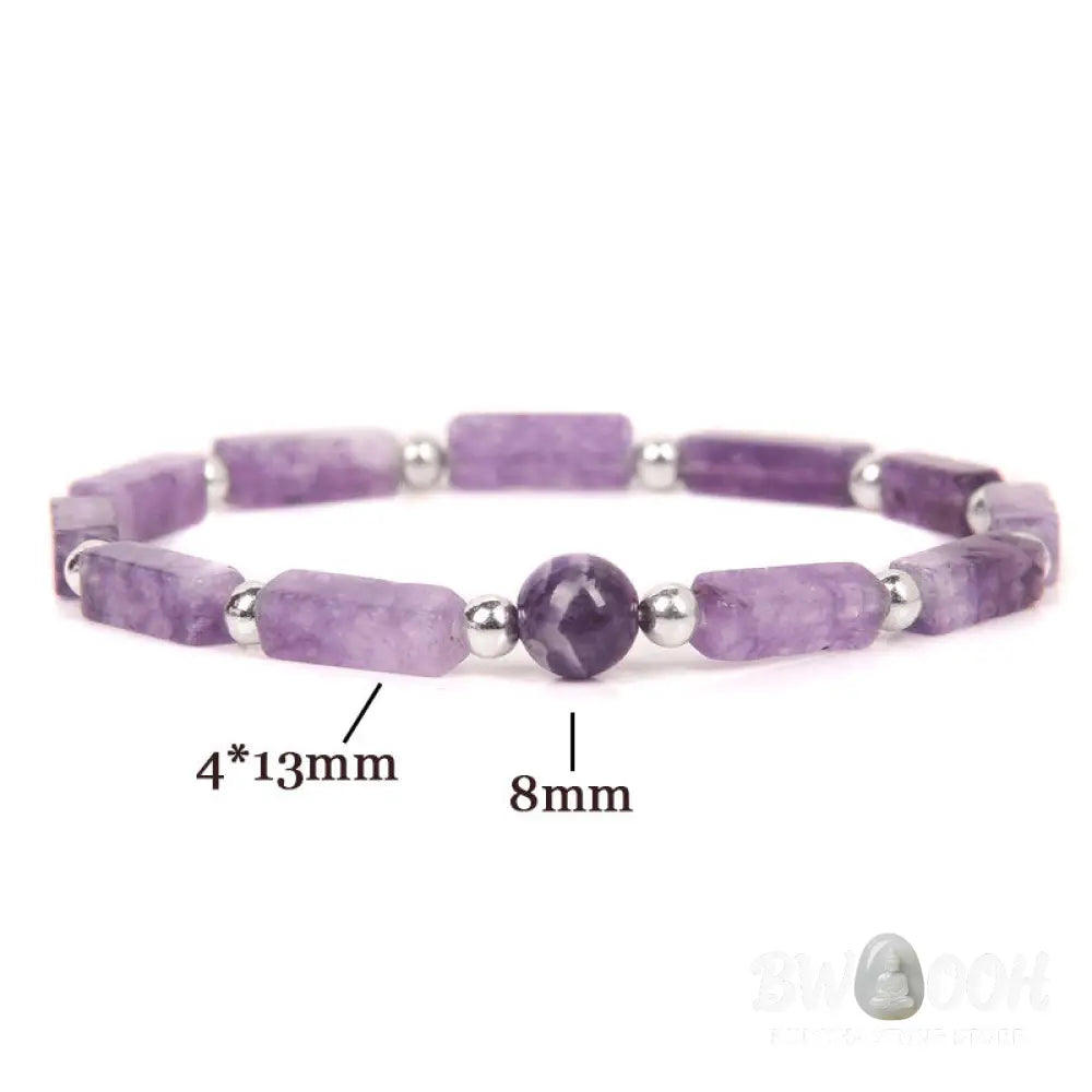 Buddha Stones Natural Crystal Amethyst Tiger Eye Spiritual Balance Bracelet - BWOOOH - Bracelet