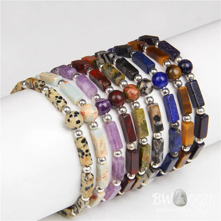 Buddha Stones Natural Crystal Amethyst Tiger Eye Spiritual Balance Bracelet - BWOOOH - Bracelet