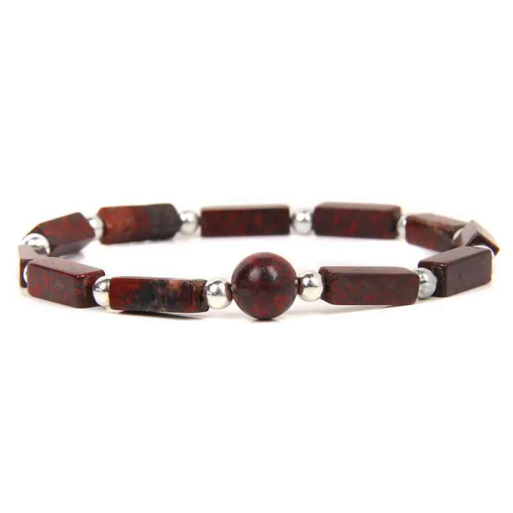 Buddha Stones Natural Crystal Amethyst Tiger Eye Spiritual Balance Bracelet - BWOOOH - Bloodstone - Bracelet