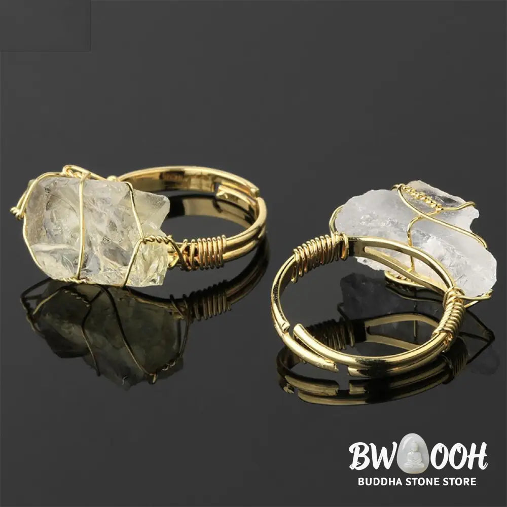 Buddha Stones Natural Crystal Gemstone Amethyst Adjustable Ring - BWOOOH - Rings