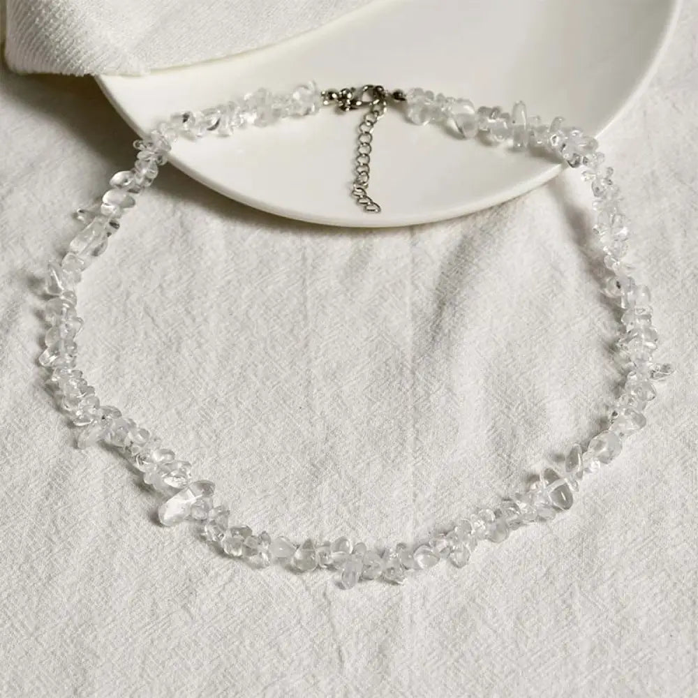 BWOOOH Natural Crystal Stone Luck Necklace, unisex and handmade, showcasing Green Aventurine, Amazonite, Pink, White Crystal, Red Coral, and Amethyst for spiritual balance, prosperity, and positive energy. - View 10