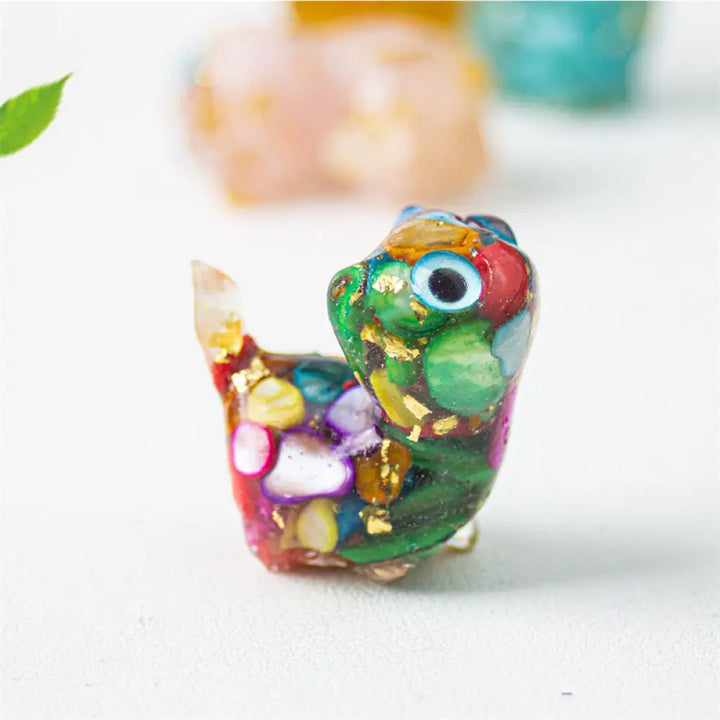 Buddha Stones Natural Crystal Turquoise Aquamarine Amethyst Cat Protection Decoration - Colored Shells / About