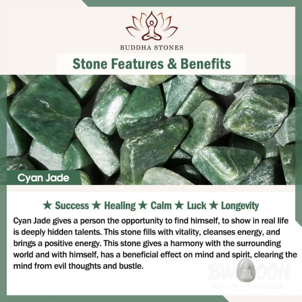 Buddha Stones Natural Cyan Jade Dragon Carved Success Ring - BWOOOH - Ring