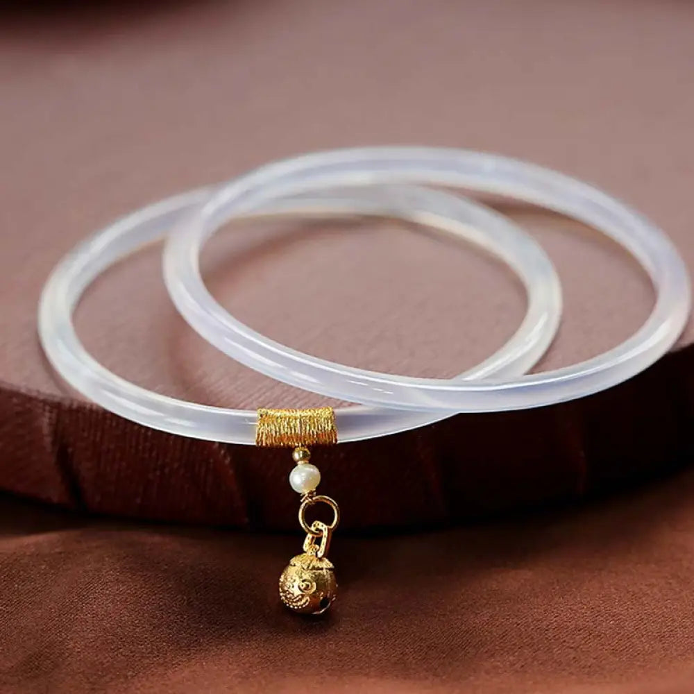 Buddha Stones Natural Cyan White Jade Success Bracelet - BWOOOH - White Jade(58mm fit for Circumference 19-21cm)