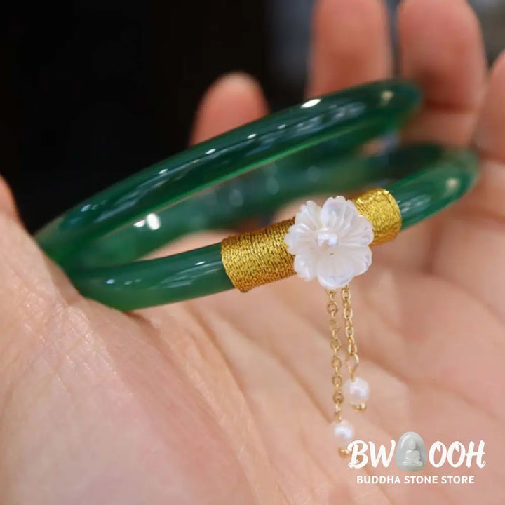 Buddha Stones Natural Cyan White Jade Success Bracelet - BWOOOH - Bracelet