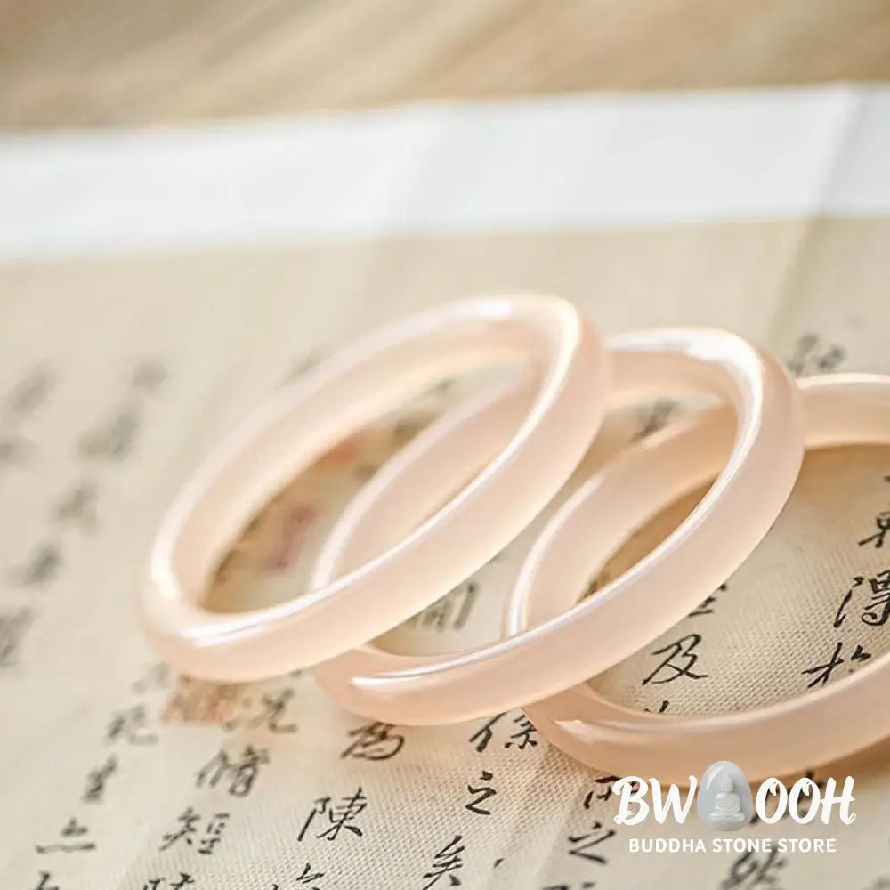 Buddha Stones Natural Dusty Rose Pink Jade Self-Love Bracelet Bangle - BWOOOH - Bracelet Bangle