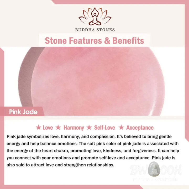 Buddha Stones Natural Dusty Rose Pink Jade Self-Love Bracelet Bangle - BWOOOH - Bracelet Bangle