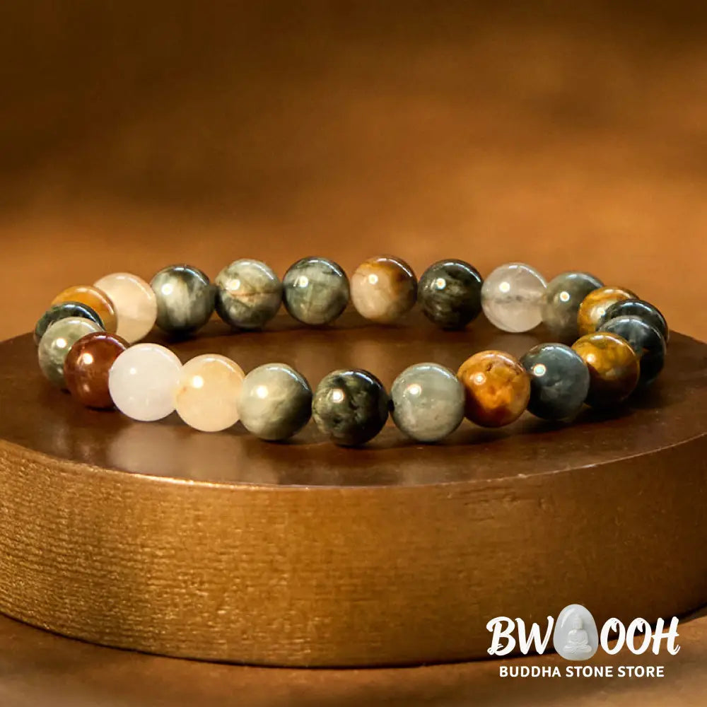 Buddha Stones Natural Eagle’s Eye Stone Confidence Positive Bracelet - BWOOOH - Eagle’s Eye Stone(Wrist Circumference: