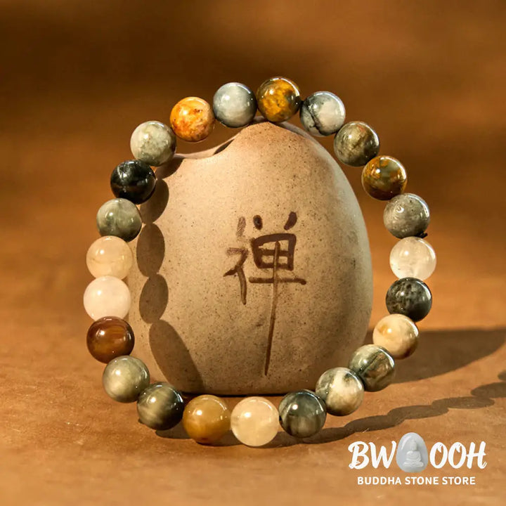 Buddha Stones Natural Eagle’s Eye Stone Confidence Positive Bracelet - BWOOOH - Eagle’s Eye Stone(Wrist Circumference: