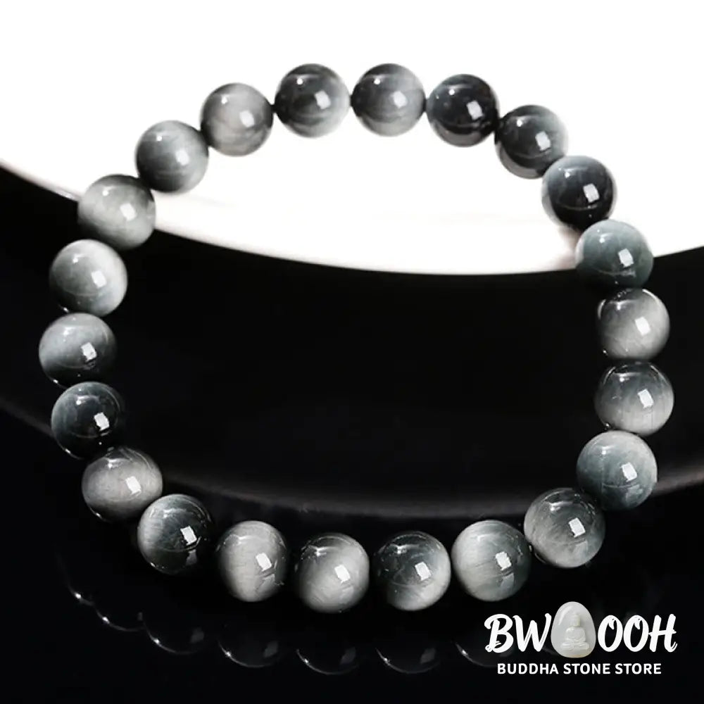 Buddha Stones Natural Eagle’s Eye Stone Courage Positive Bracelet - BWOOOH - Eagle’s Eye Stone(Wrist Circumference:
