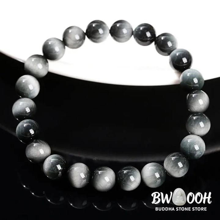 Buddha Stones Natural Eagle’s Eye Stone Courage Positive Bracelet - BWOOOH - Eagle’s Eye Stone(Wrist Circumference: