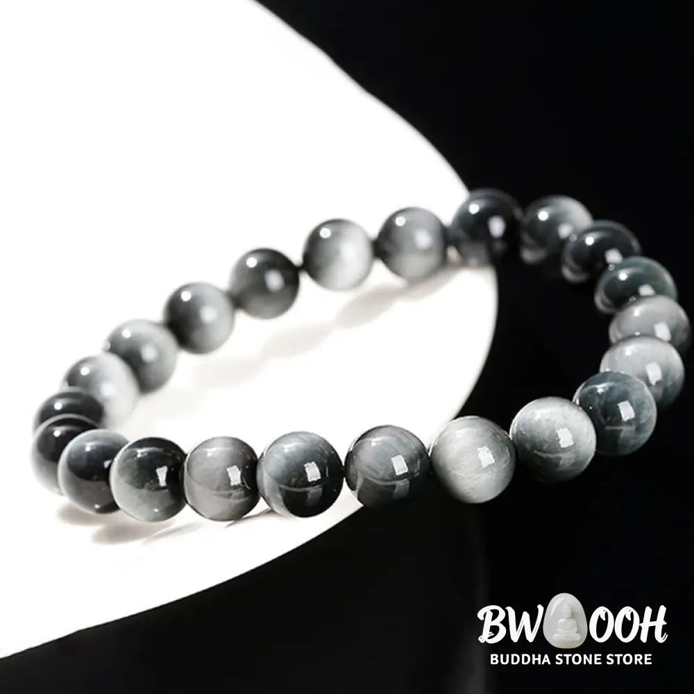 Buddha Stones Natural Eagle’s Eye Stone Courage Positive Bracelet - BWOOOH - Eagle’s Eye Stone(Wrist Circumference: