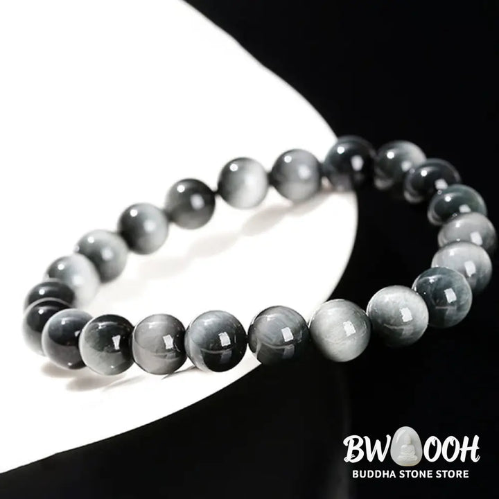 Buddha Stones Natural Eagle’s Eye Stone Courage Positive Bracelet - BWOOOH - Eagle’s Eye Stone(Wrist Circumference: