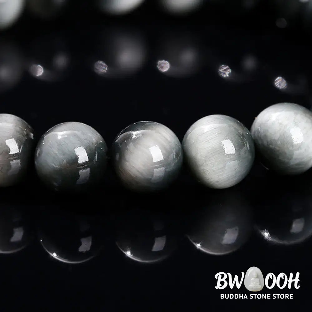 Buddha Stones Natural Eagle’s Eye Stone Courage Positive Bracelet - BWOOOH - Eagle’s Eye Stone(Wrist Circumference: