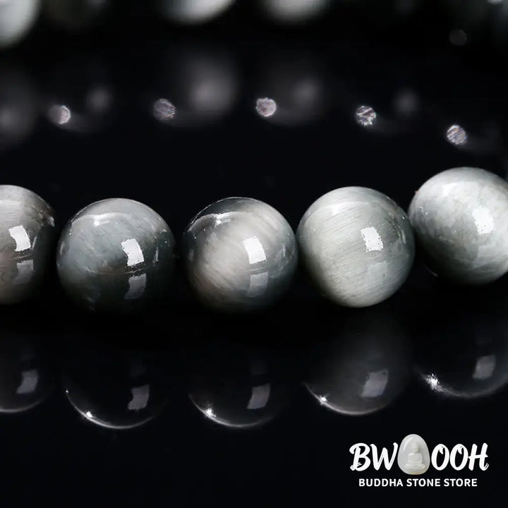 Buddha Stones Natural Eagle’s Eye Stone Courage Positive Bracelet - BWOOOH - Eagle’s Eye Stone(Wrist Circumference: