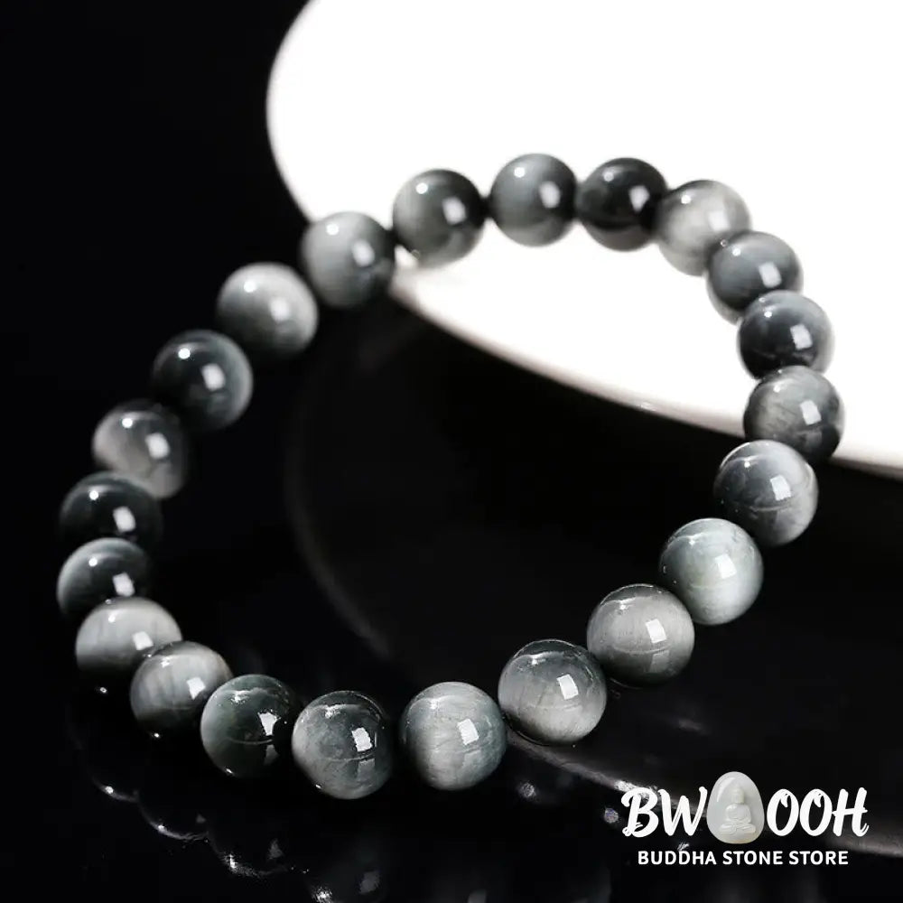 Buddha Stones Natural Eagle’s Eye Stone Courage Positive Bracelet - BWOOOH - Eagle’s Eye Stone(Wrist Circumference: