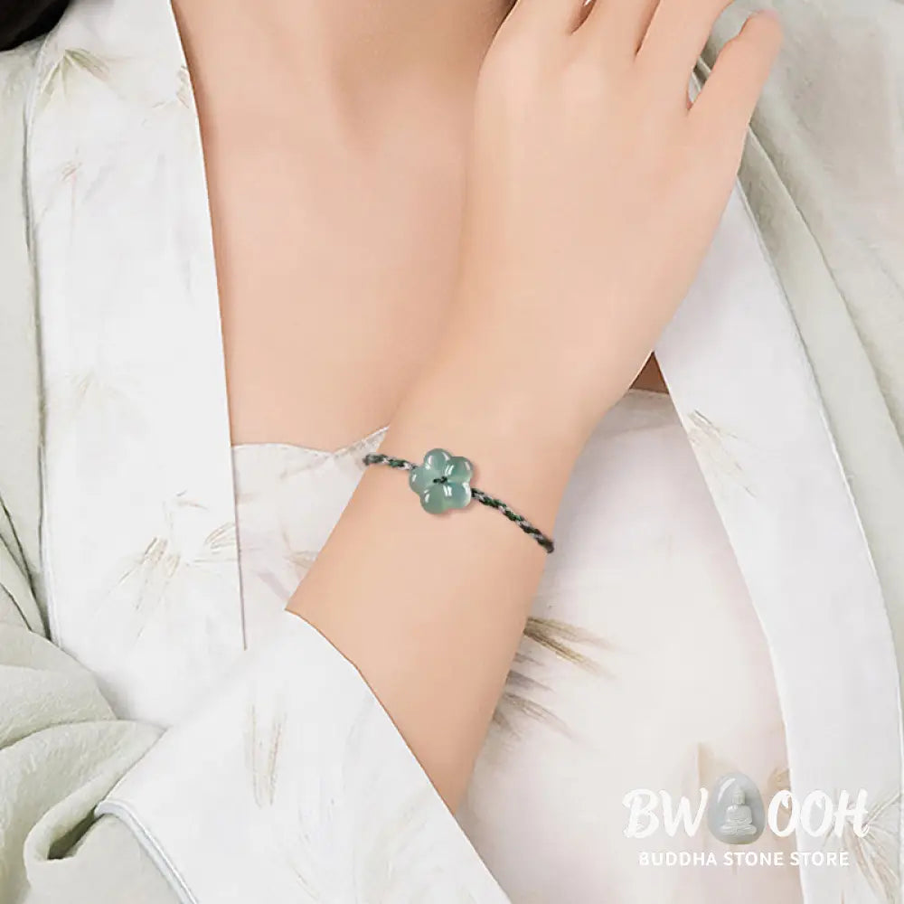 Buddha Stones Natural Flower Jade Hand-Woven Prosperity Bracelet - Jade(Wrist Circumference: 14-20cm) - Bracelet