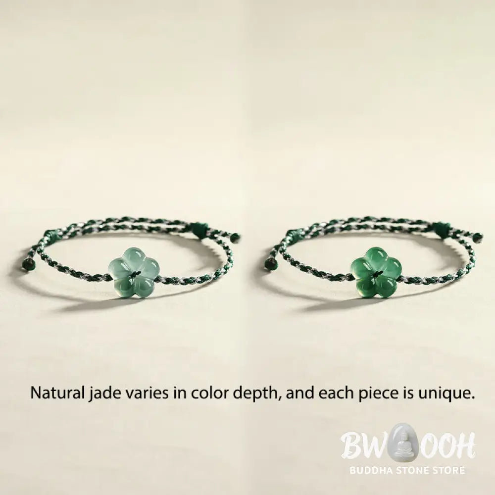 Buddha Stones Natural Flower Jade Hand-Woven Prosperity Bracelet - Jade(Wrist Circumference: 14-20cm) - Bracelet