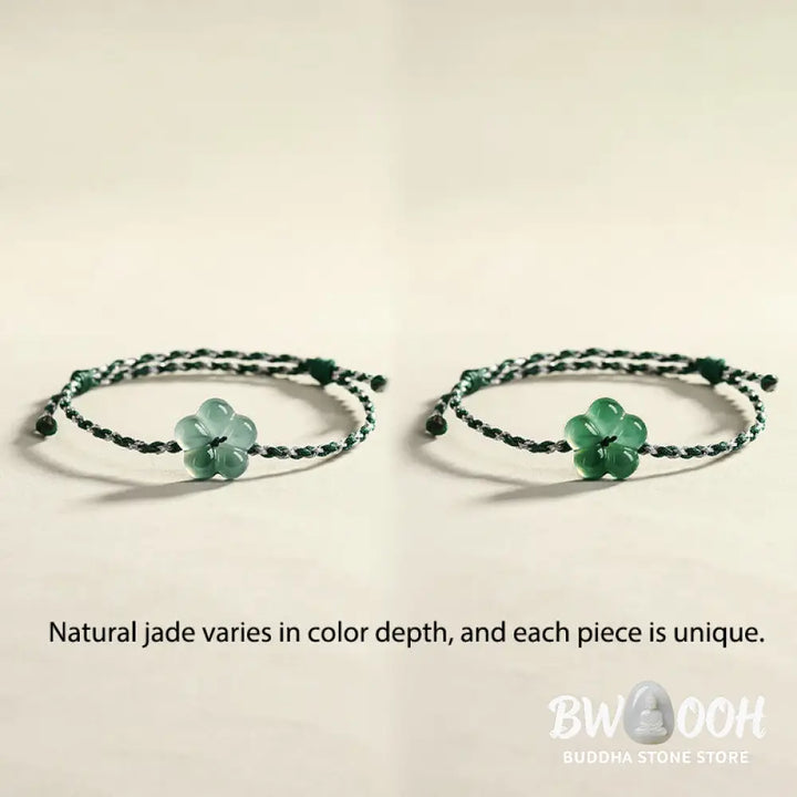 Buddha Stones Natural Flower Jade Hand-Woven Prosperity Bracelet - Jade(Wrist Circumference: 14-20cm) - Bracelet