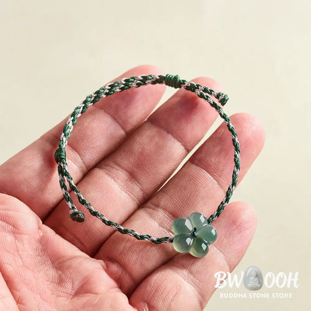 Buddha Stones Natural Flower Jade Hand-Woven Prosperity Bracelet - Jade(Wrist Circumference: 14-20cm) - Bracelet