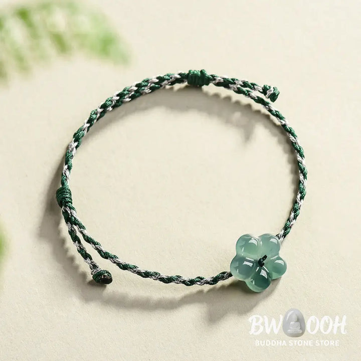 Buddha Stones Natural Flower Jade Hand-Woven Prosperity Bracelet - Jade(Wrist Circumference: 14-20cm) - Bracelet