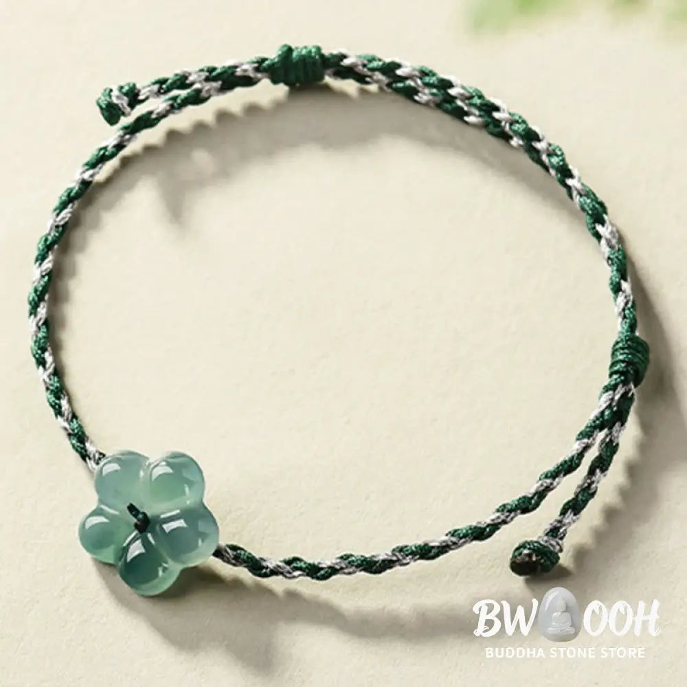 Buddha Stones Natural Flower Jade Hand-Woven Prosperity Bracelet - Jade(Wrist Circumference: 14-20cm) - Bracelet