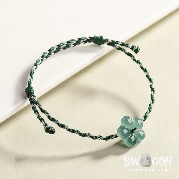 Buddha Stones Natural Flower Jade Hand-Woven Prosperity Bracelet - Jade(Wrist Circumference: 14-20cm) - Bracelet