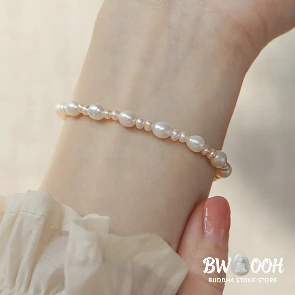 Buddha Stones Natural Flower Pearl Sincerity Bead Bracelet - Bracelet